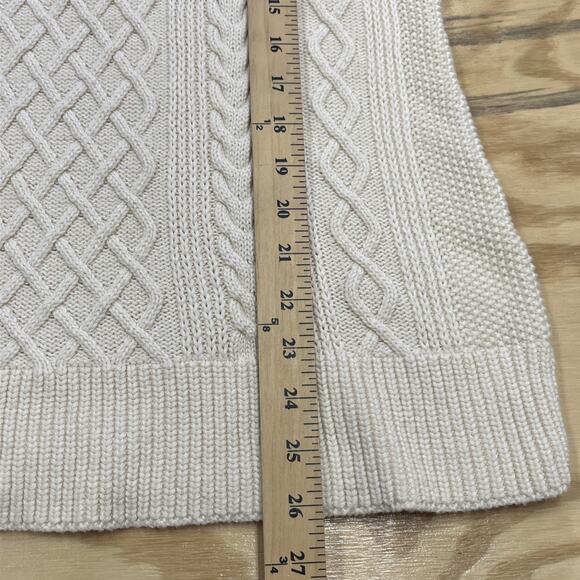 Talbots Cable Knit Turtleneck Fisherman Sweater Medium Wool Cashmere Cotton - Picture 8 of 8